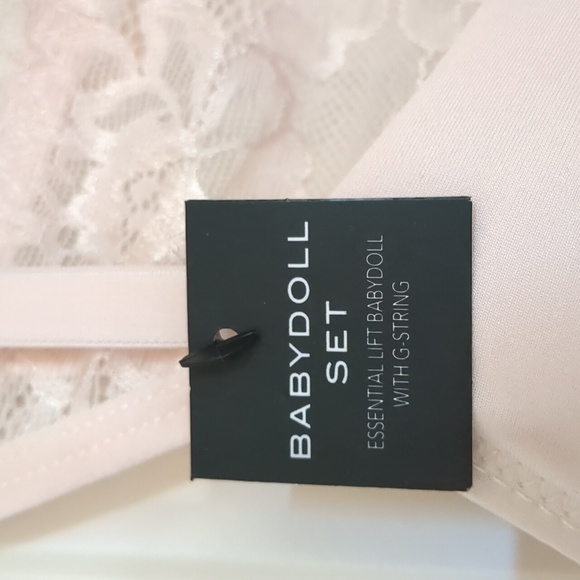 Tahari babydoll nightgown and g-string set, heavenly pink, XL, 38C, NWT - Picture 2 of 8